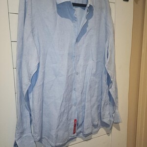 Camisa de hombre Robert Graham, azul, 100% algodón, bordada, manga larga, talla XL. imagen 7