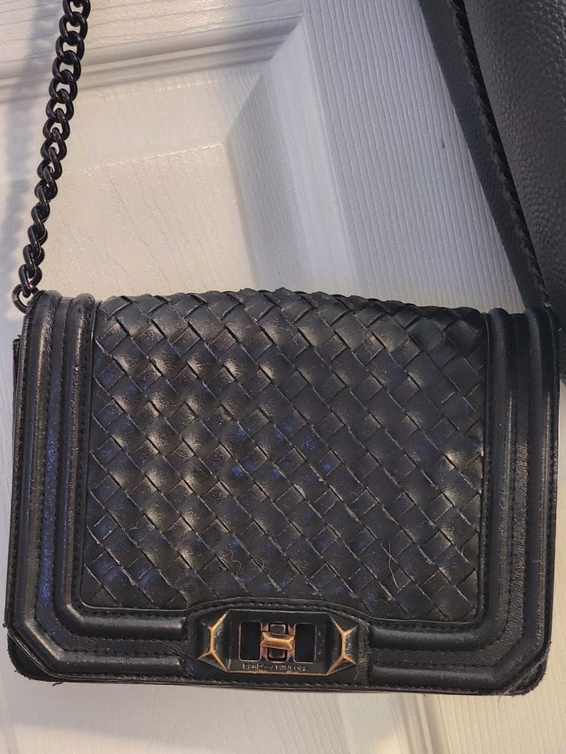 Rebecca Minkoff Womens Small Leather Crossbody Black EUC image 4