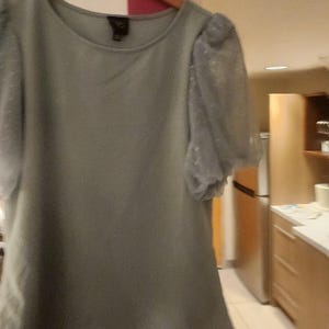 W5 for anthropologie womens sage green short sleeve blouse Size Small image 9