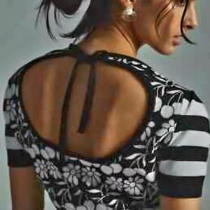 anthropologie Maeve Womens Trixie crop Sweater Blk Wht Cherries Size 1X image 8