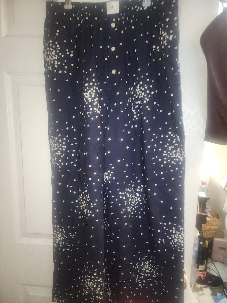 anthropologie Womens Wren boxer sleep pajama pants Dark Navy Stars Size Large image 8