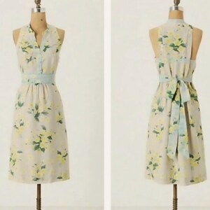 Maeve anthropologie Womens Dutch Yellow Floral Spring Midi Dress Size 6 bild 13