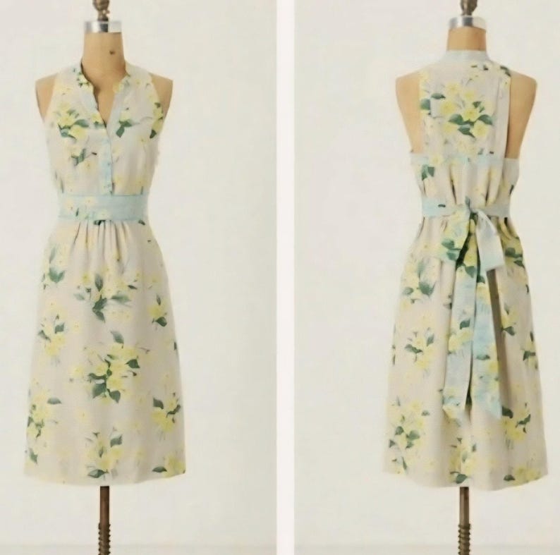 Maeve anthropologie Womens Dutch Yellow Floral Spring Midi Dress Size 6 bild 13