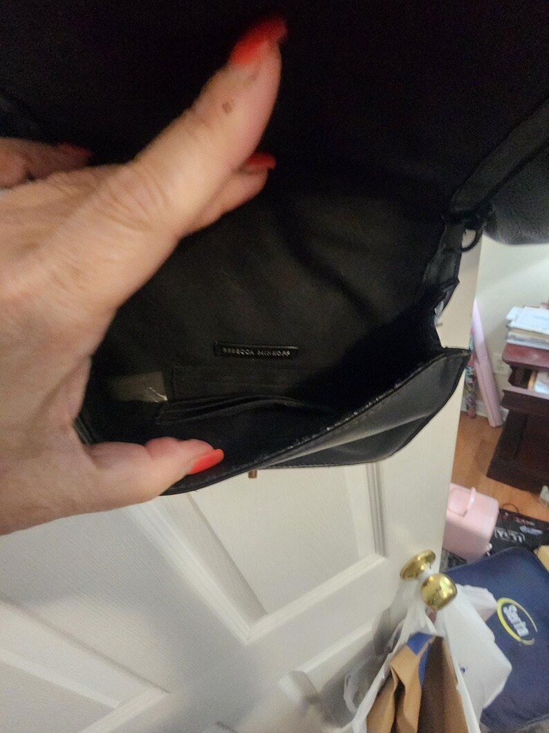 Rebecca Minkoff Womens Small Leather Crossbody Black EUC image 9