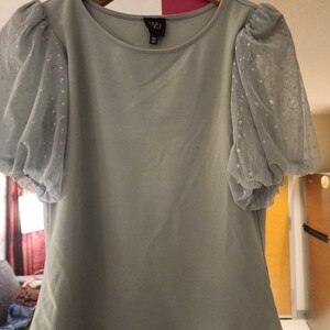 W5 for anthropologie womens sage green short sleeve blouse Size Small image 3