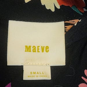 Blusa floral negra para mujer Maeve de Anthropologie, talla pequeña EUC imagen 7