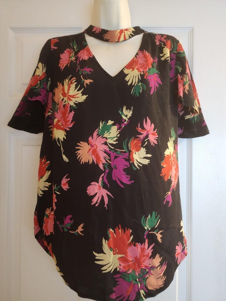 Blusa floral negra para mujer Maeve de Anthropologie, talla pequeña EUC imagen 10