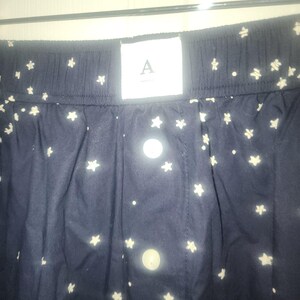 anthropologie Womens Wren boxer sleep pajama pants Dark Navy Stars Size Large image 12