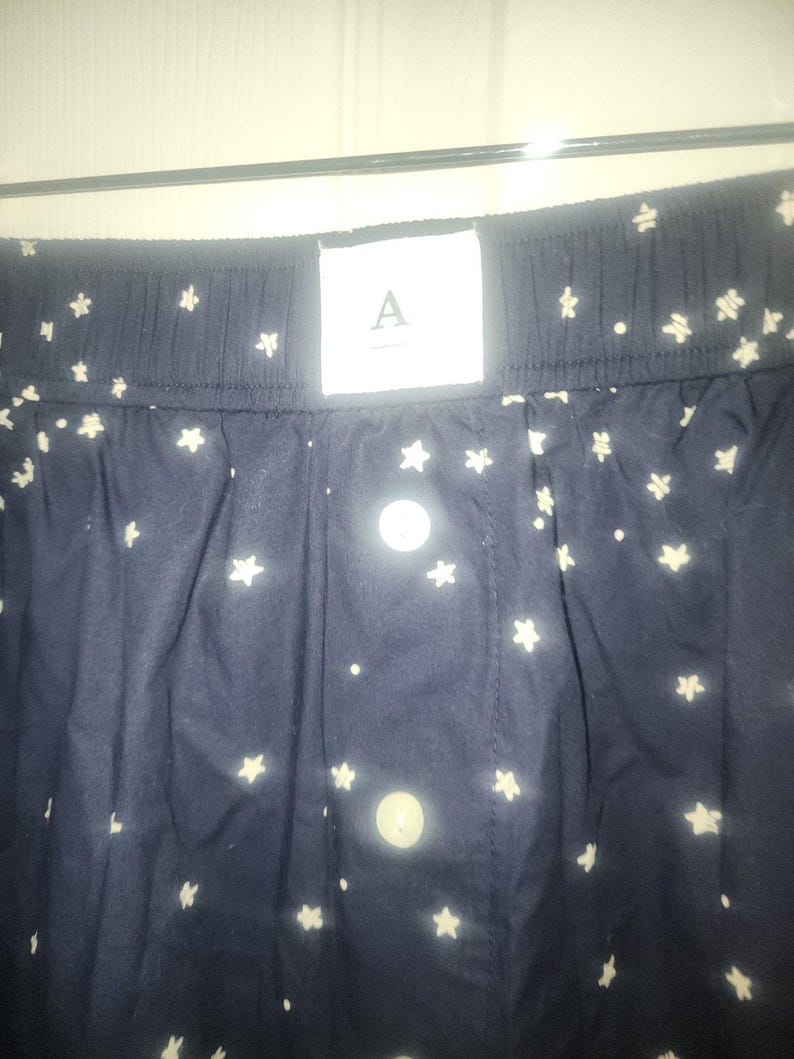 anthropologie Womens Wren boxer sleep pajama pants Dark Navy Stars Size Large image 12