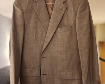Brooks Brothers Mens SaxXon 1765 Blazer 44R/39W 100% Wool Beige Sport Coat Prep