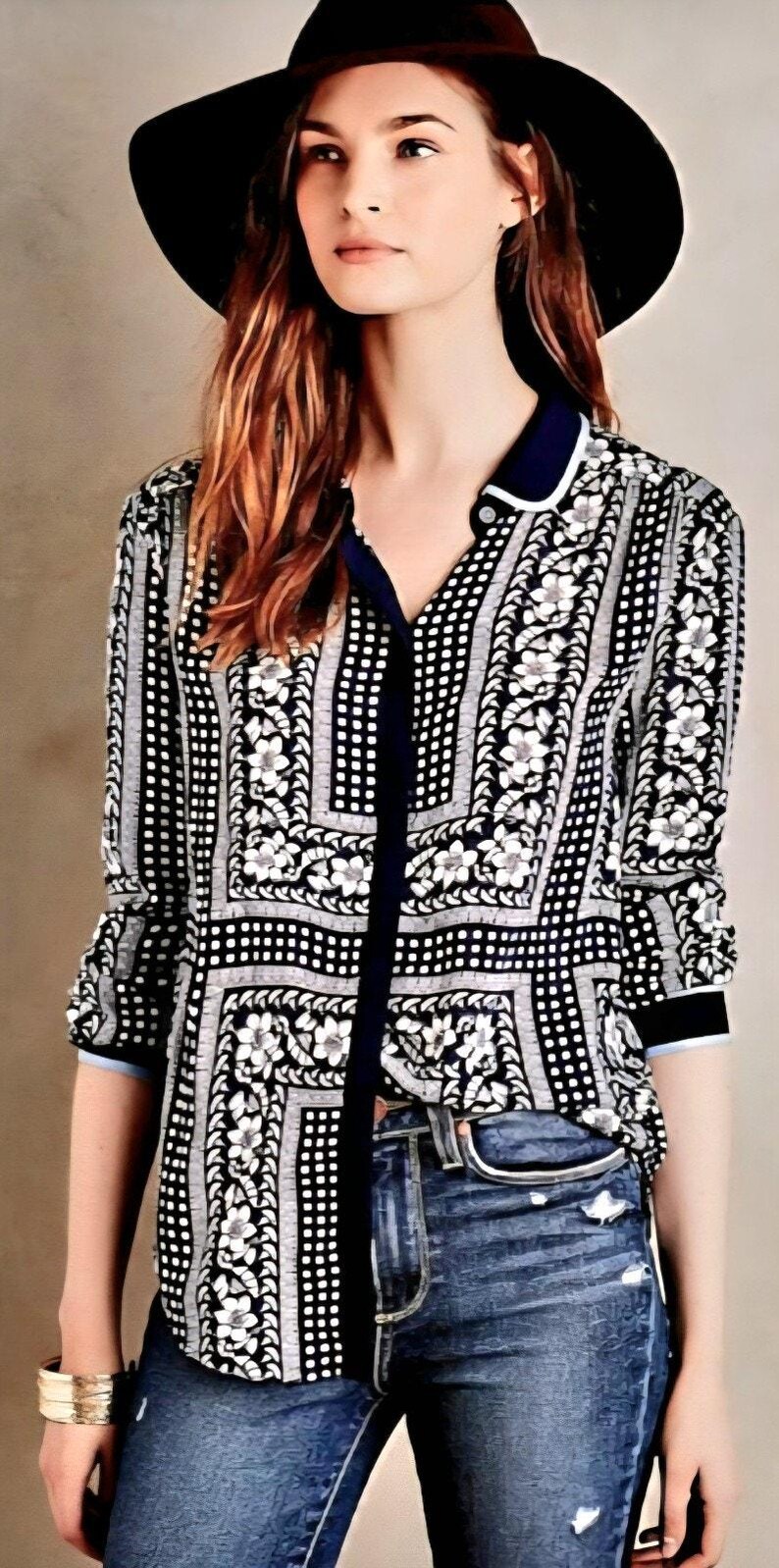 Maeve anthropologie Women's Art House Navy Polka Dot Size 4 image 10