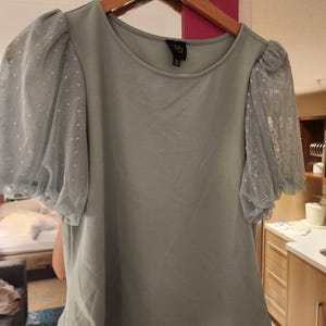 W5 for anthropologie womens sage green short sleeve blouse Size Small image 1