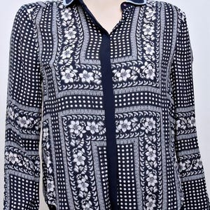 Maeve anthropologie Women's Art House Navy Polka Dot Size 4 image 6
