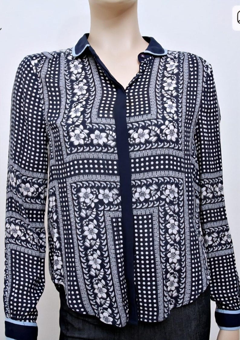Maeve anthropologie Women's Art House Navy Polka Dot Size 4 image 6