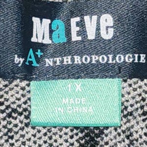 anthropologie Maeve Womens Trixie crop Sweater Blk Wht Cherries Size 1X image 12