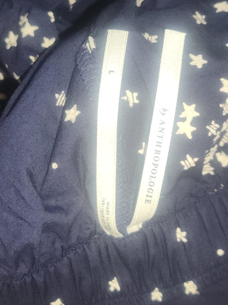 anthropologie Womens Wren boxer sleep pajama pants Dark Navy Stars Size Large image 10