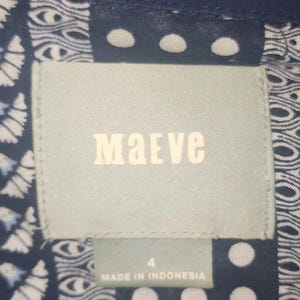 Maeve anthropologie Women's Art House Navy Polka Dot Size 4 image 14