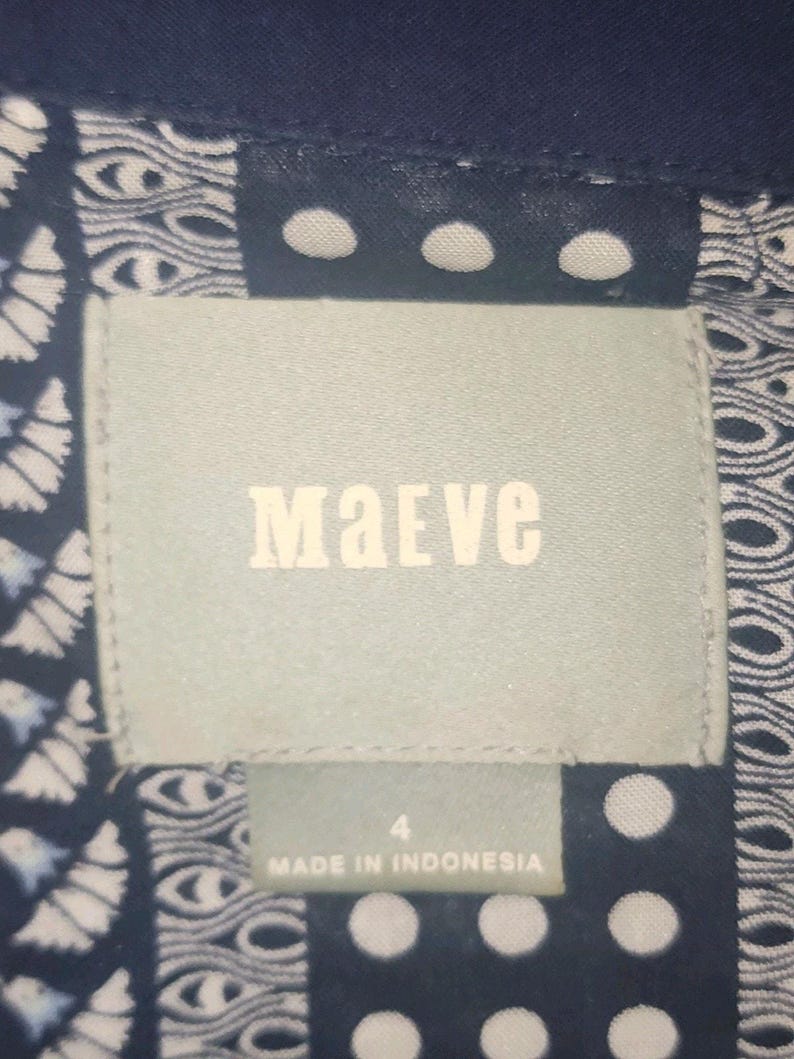 Maeve anthropologie Women's Art House Navy Polka Dot Size 4 image 14