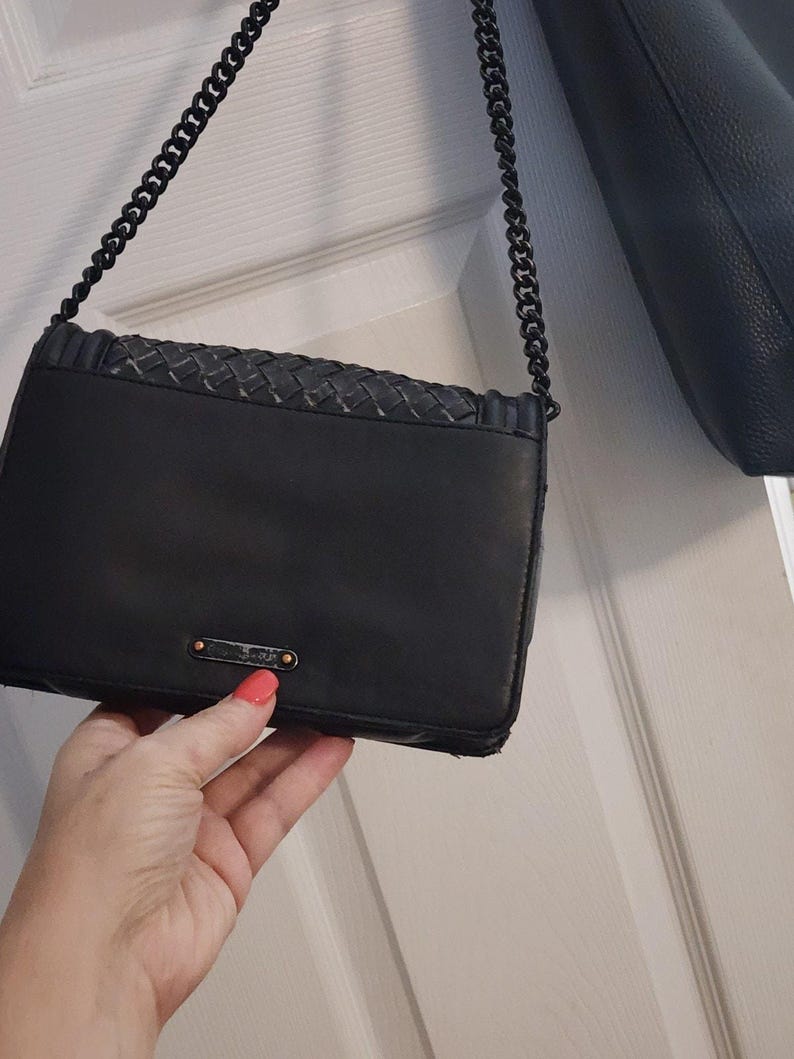 Rebecca Minkoff Womens Small Leather Crossbody Black EUC image 7