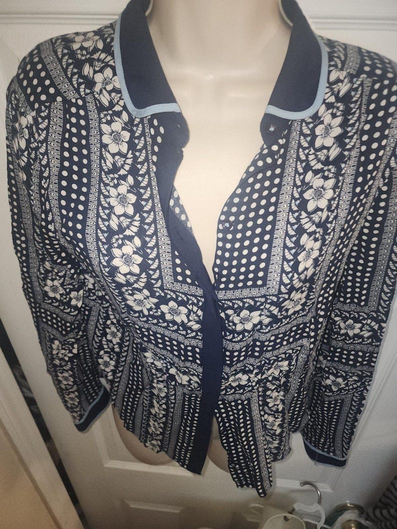 Maeve anthropologie Women's Art House Navy Polka Dot Size 4 image 20