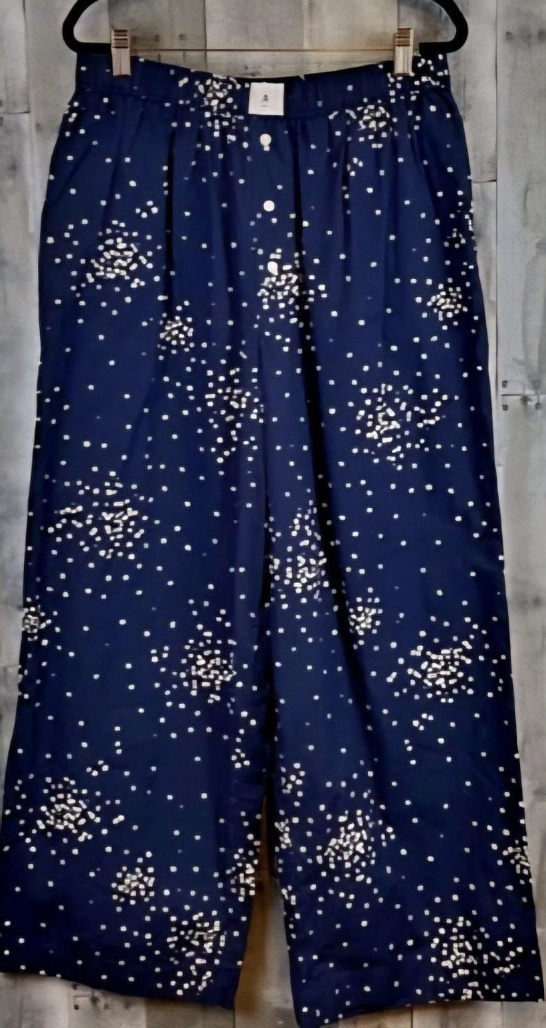 anthropologie Womens Wren boxer sleep pajama pants Dark Navy Stars Size Large image 1