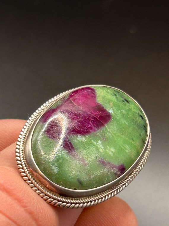 Ruby in Zoisite Sterling Silver Statement Ring – … - image 6