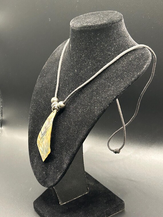 Handcrafted Iridescent Abalone Shell Pendant Neck… - image 7