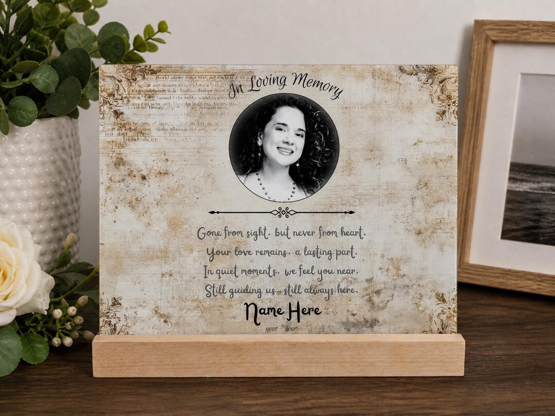 Custom Memorial Photo Frame | Personalized Sympathy Gift, in Loving ...