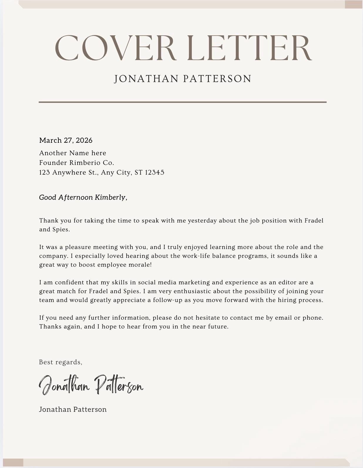 Modern Resume Template & Cover Letter | Editable Canva CV (instant ...