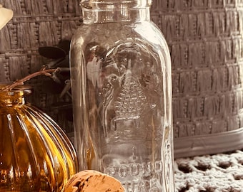 Barattolo di vetro vintage Honey Acers da 1 libbra di miele puro con tappo di sughero