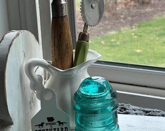 Aislador azul Hemingray vintage