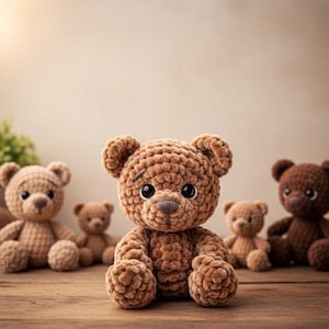 Crochet Teddy Bear Pattern PDF: Amigurumi Mini Plush Toy Tutorial (Digital Download)