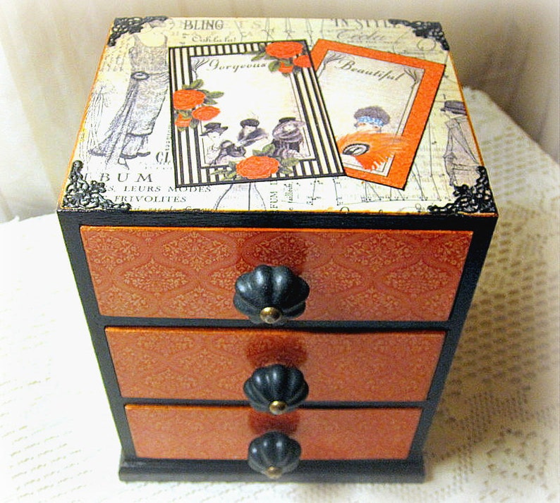 Vintage Parisian Fashion Downton Abbey Style Jewelry Box Etsy