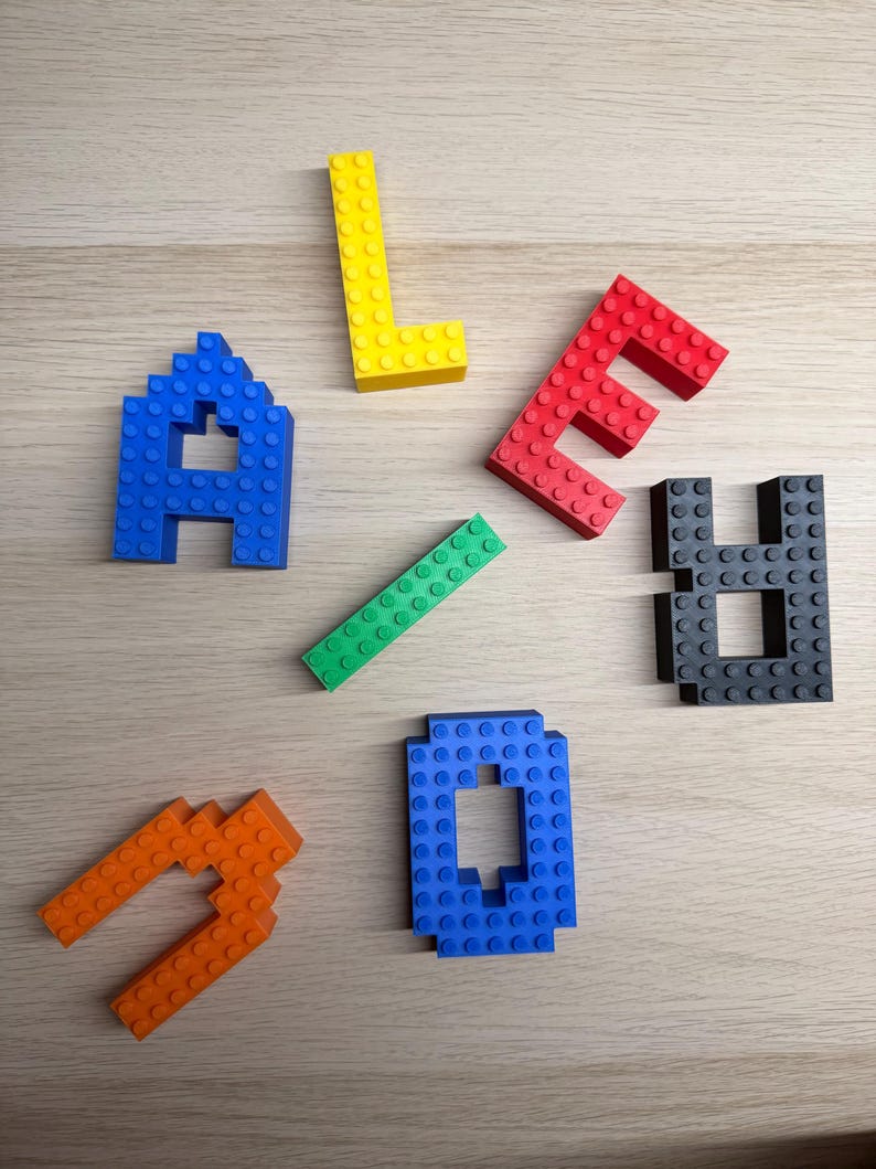 Building Letter Bricks Personalised Brick Name Sign, Custom Building Block Letters Standalone ...