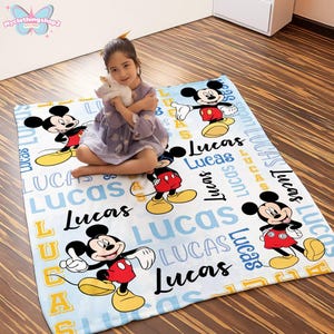 Personalized Mickey Fleece Blanket, Mickey Mouse Blanket, Disneyland Mickey Quilt, Mickey and Friends Blanket, Disneyland Throw Blanket image 5