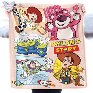 Personalized Toy Story Fleece Blanket, Buzz Lightyear Blanket, Toy Story Woody Blanket, Toy Story Aliens Blanket, Birthday Boy Blanket image 1