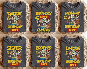Camiseta de cumpleaños de Toy Story para niño, camiseta de cumpleaños infantil de Woody y Buzz Lightyear, camiseta para fiesta de Toy Story de Disneyland, camiseta de cumpleaños personalizada para niño