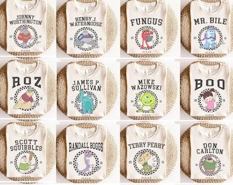 Disneyland Pixar Retro Monsters All Characters Inc Mike and Sulley, Randall Boggs, Boo Shirt , Family Vacation Shirt,Disneyland Trip 2026