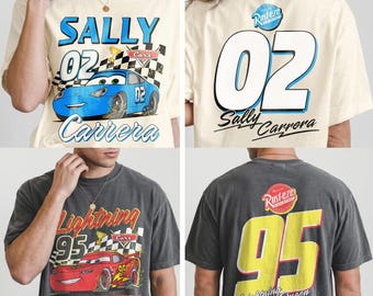 Retro Lightning Mcqueen Sally Shirt, Pixar Cars Shirt, Disneyland Couple Matching Tee, Cars Land, Radiator Springs, Disneyland Trip Shirts