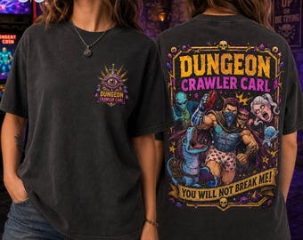 Camiseta de Carl de Dungeon Crawler, Camiseta "No me romperás" de DCC, Regalo para amantes de los libros LitRPG, Camiseta friki, Camiseta de Carl y Donut para hombres y mujeres