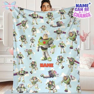 Personalized Toy Story Buzz Lightyear Fleece Blanket | Toy Story Land Blanket | Toy Story Magic Kingdom Blanket for Bed Couch Sofa image 3