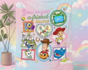 Manta polar personalizada de Toy Story 5, manta de Buzz Lightyear, manta de Woody y Jessie de Toy Story, alienígenas de Toy Story, regalo de cumpleaños para la familia.