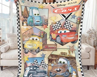 Personalized Disneyland cars character Fleece Blanket, Lightning McQueen Tow Mater Blanket, Disneycars blanket, Birthday Boy Girl gift