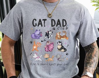 Retro 90s DisneyCats Dad Shirt, Cat Mom Cat Dad Club Tee, Cats Lover Gift, Disneyland Family Trip Outfit, Mother's Father's Day Gift