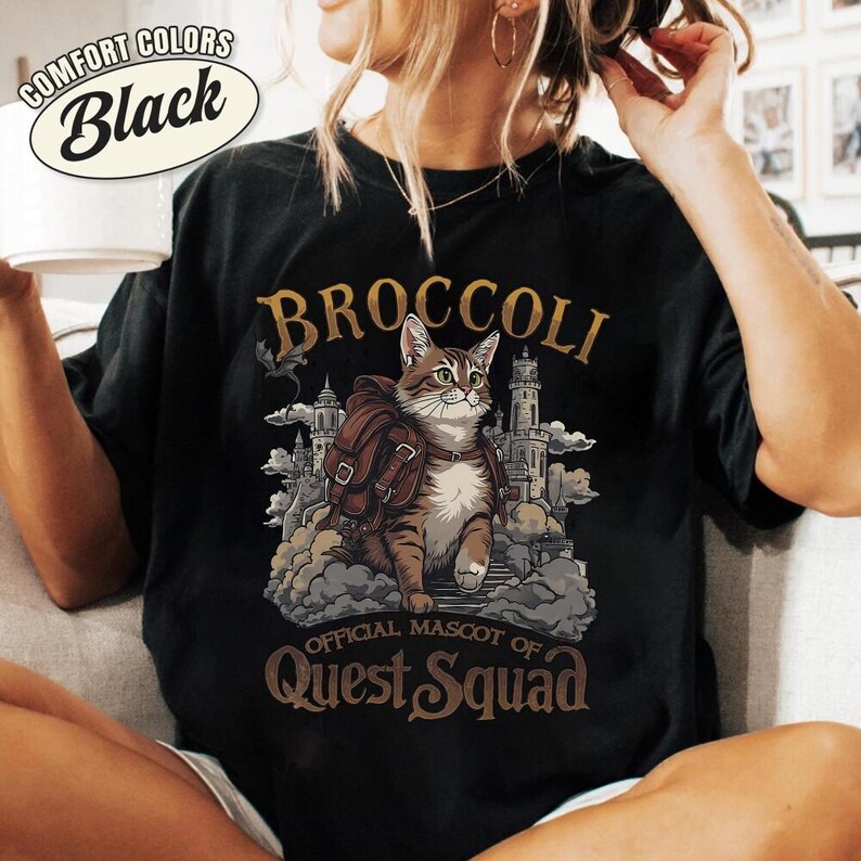 Fourth Wing Broccoli Quest Squad Bookish Shirt, Onyx Storm Shirt, Fourth Wing Quest Squad Shirt, Romantasy Gift For Book Lover, Reader Gift immagine 4