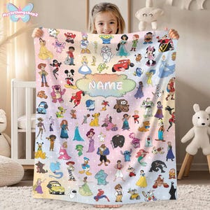 Personalized Disneyland Fleece Blanket, Mickey And Friends Blanket, Disneyland Princess Blanket, Toy Story Blanket, Movie Inspired Blanket Bild 1