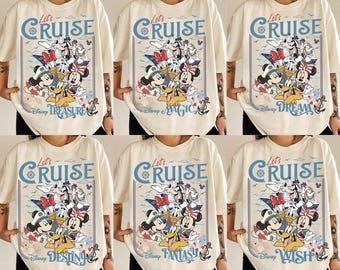 Disneyland Cruise Mickey and Friends Cruise Line Shirt, Disneyland Cruise Vacation 2026, Disneyland Magic Wonder Fantasy Wish Tee