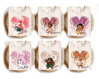 Disneyland Princess Moana Characters Shirt, Disneyland Minnie Mickey Moana, Moana Pua, Moana Hei Hei Shirt, Disneyland Trip Matching Tee