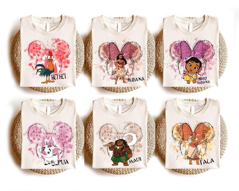 Disneyland Princess Moana Characters Shirt, Disneyland Minnie Mickey Moana, Moana Pua, Moana Hei Hei Shirt, Disneyland Trip Matching Tee image 1