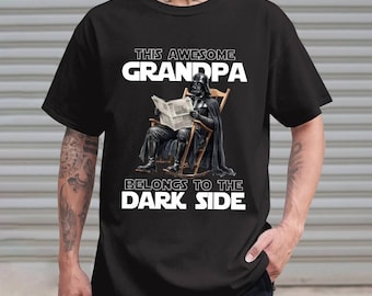 This Awesome Grandpa Belongs To The Dark Side Shirt, Funny StarWars Grandpa Tee, DisneyFamily Vacation Shirt, Disneyland StarWars Dad Tee